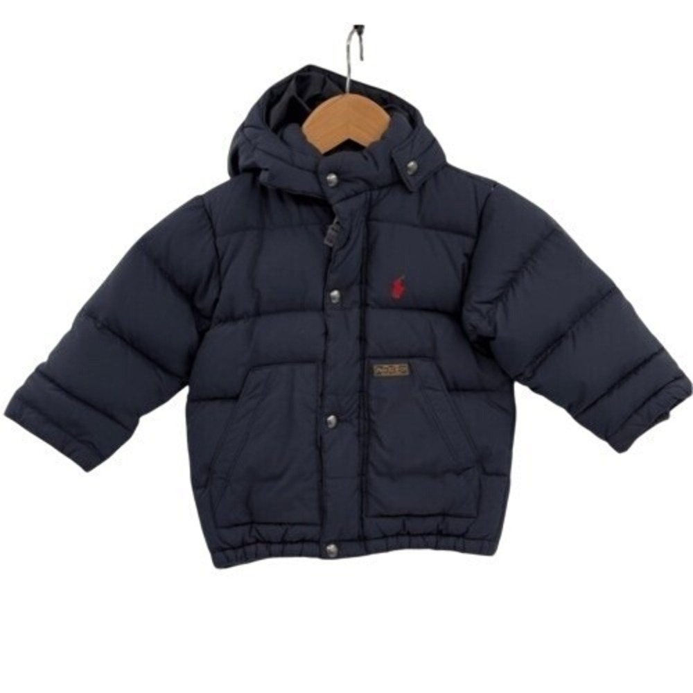 Polo Ralph Lauren Coat Jacket‎ Goose Down Toddler Boy 2T Navy Blue Hooded Winter